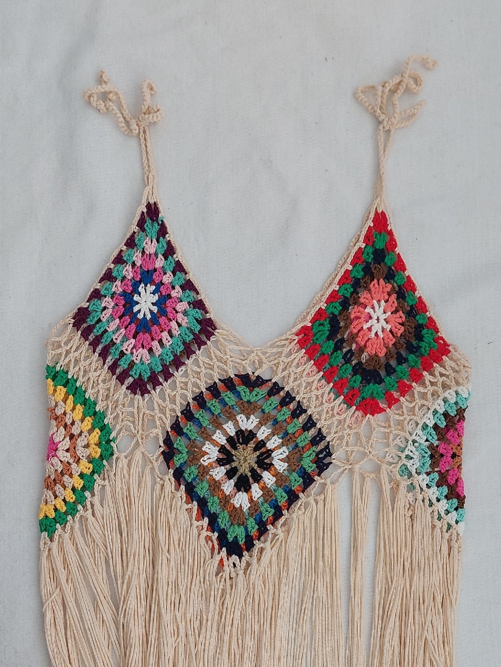 SHEIN  CURVE Boho Crochet Fringe Maxi Dress/Swimsuit Cover-up NWOT - Picture 4 of 10